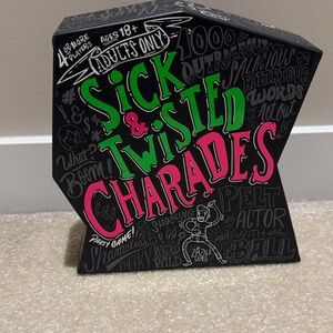 Sick & Twisted Charades - Black Box with Green and Pink Text